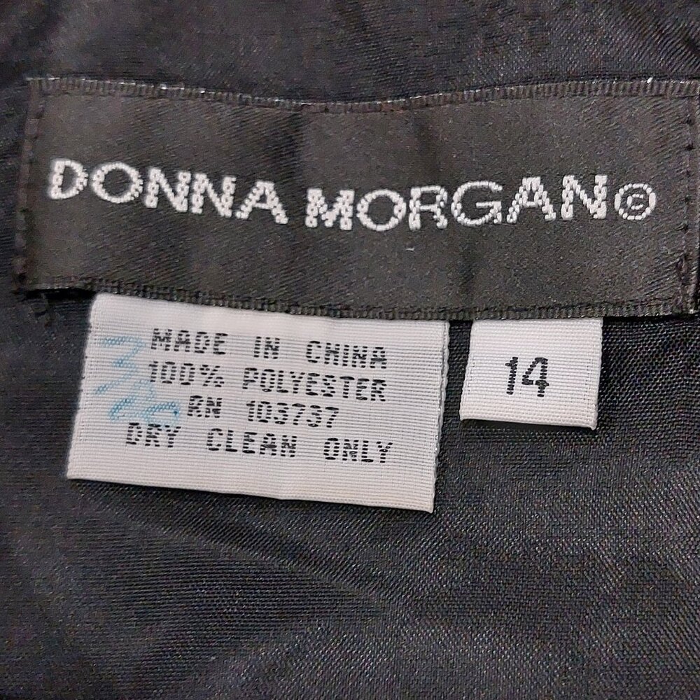DONNA MORGAN 100% Polyester Black Sleeveless Lined Blouse w/Back Zipper Sz 14 - Picture 10 of 10